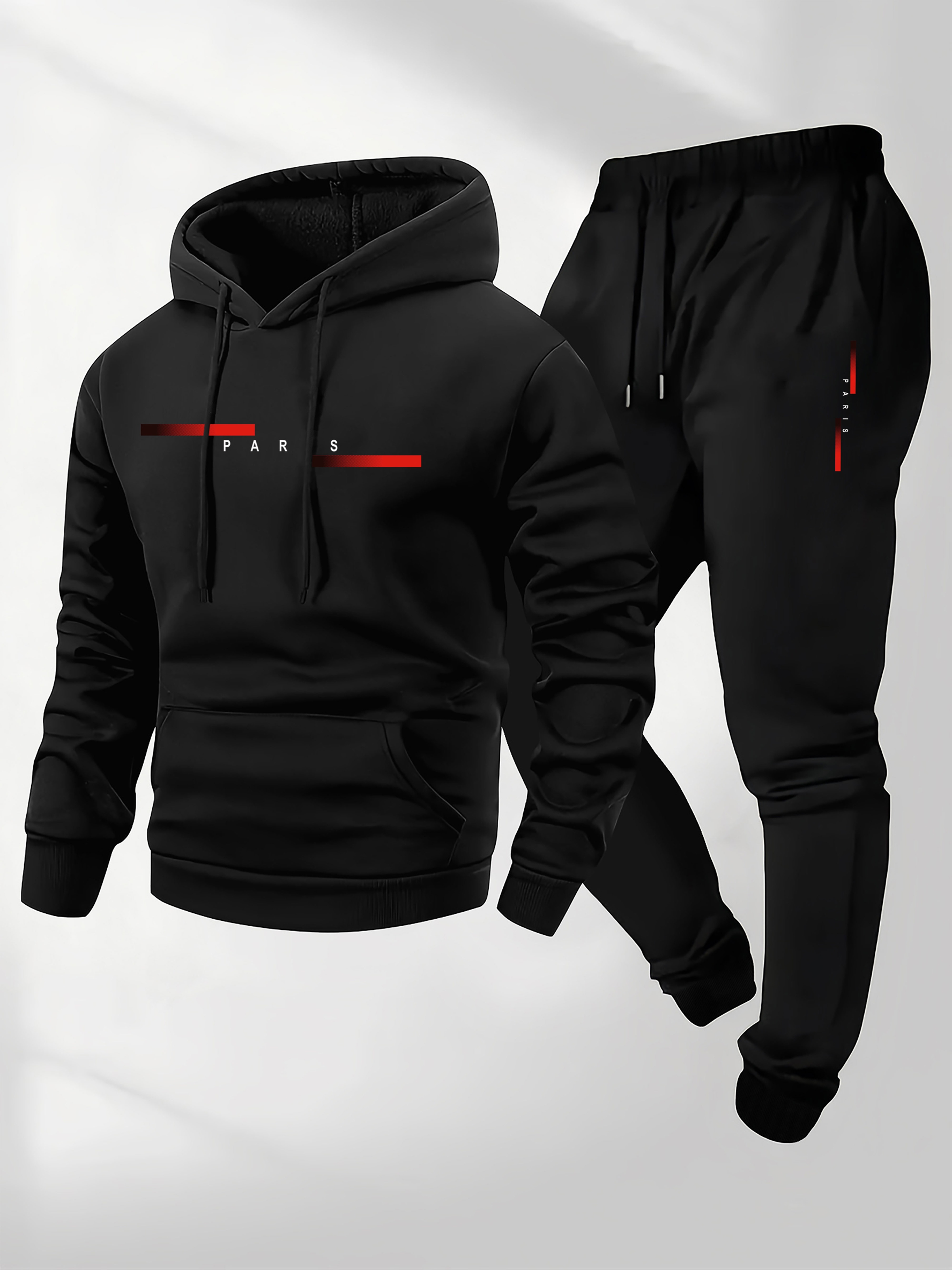 Fleece Hoodie Lined - 2026 letter printed sportswear set men's