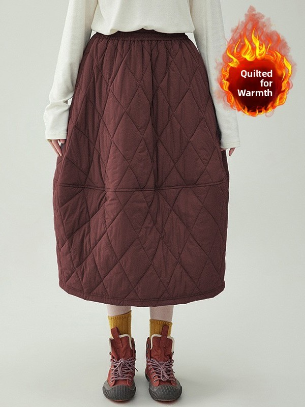 Winter Clothing Line - High Waist A-Line Midi Skirt Cotton