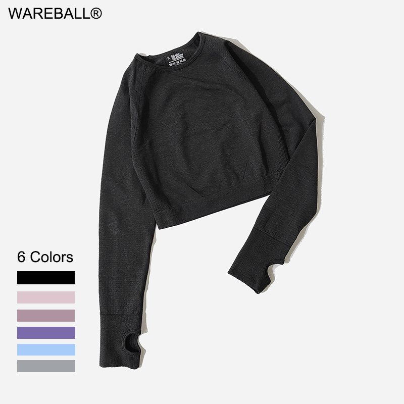 Winter Yoga Clothing - Women Seamless Long Sleeve Crop Top