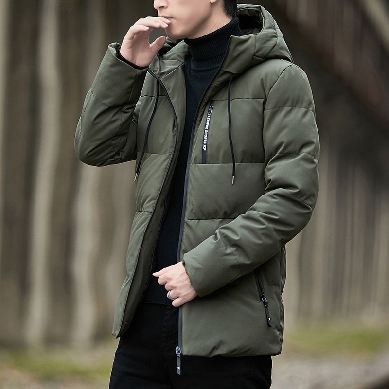 Quality Winter Clothing Brand - Mens Parkas Solid Color Clothing Warm