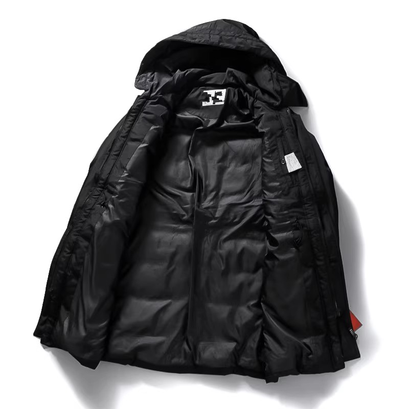 Men's Mid-Length Hooded down J - Winter Clothing Label ulasan dan harga