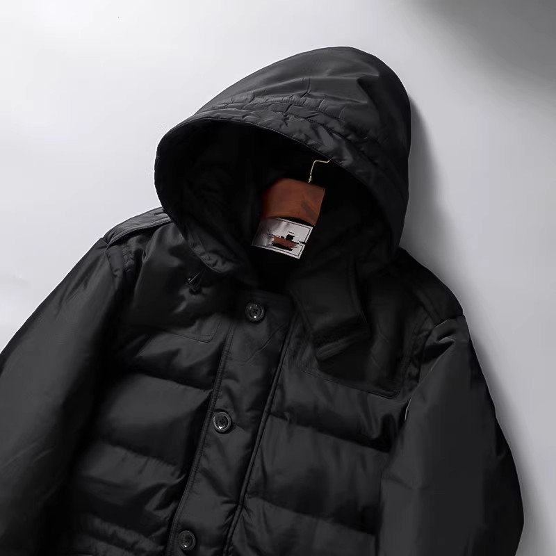 Men's Mid-Length Hooded down J - Winter Clothing Label ulasan dan harga