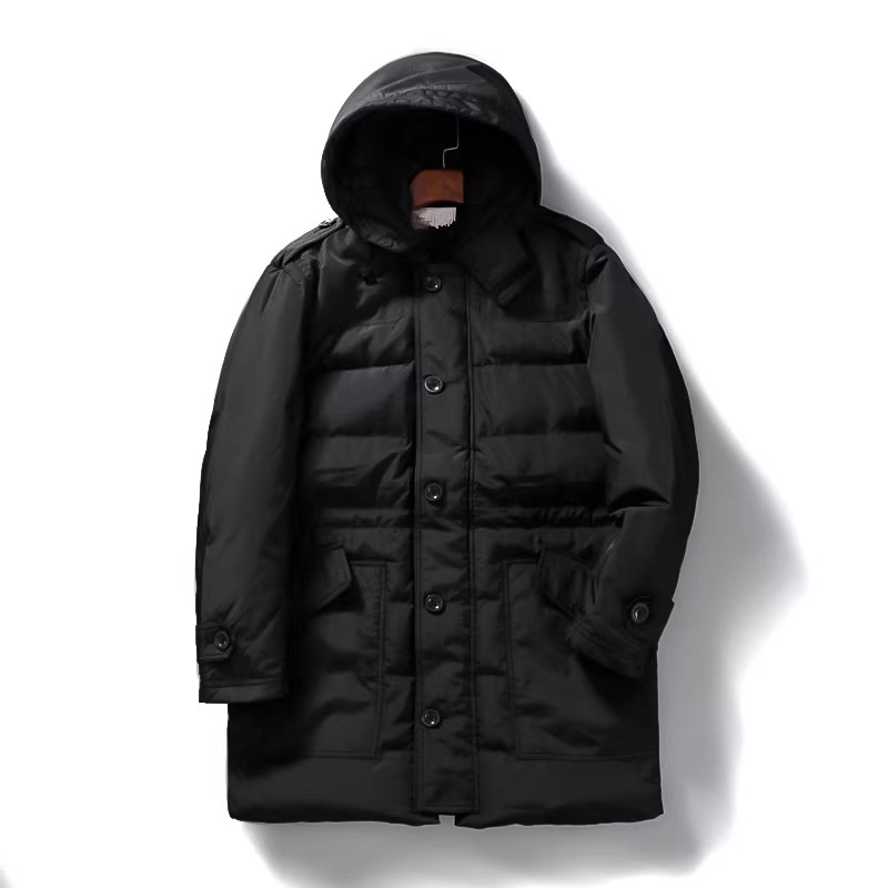 Men's Mid-Length Hooded down J - Winter Clothing Label ulasan dan harga