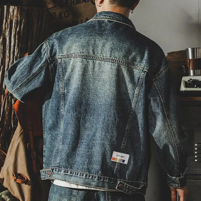Trendy Loose Denim Jackets Man - Winter Clothing Men Style ulasan dan harga