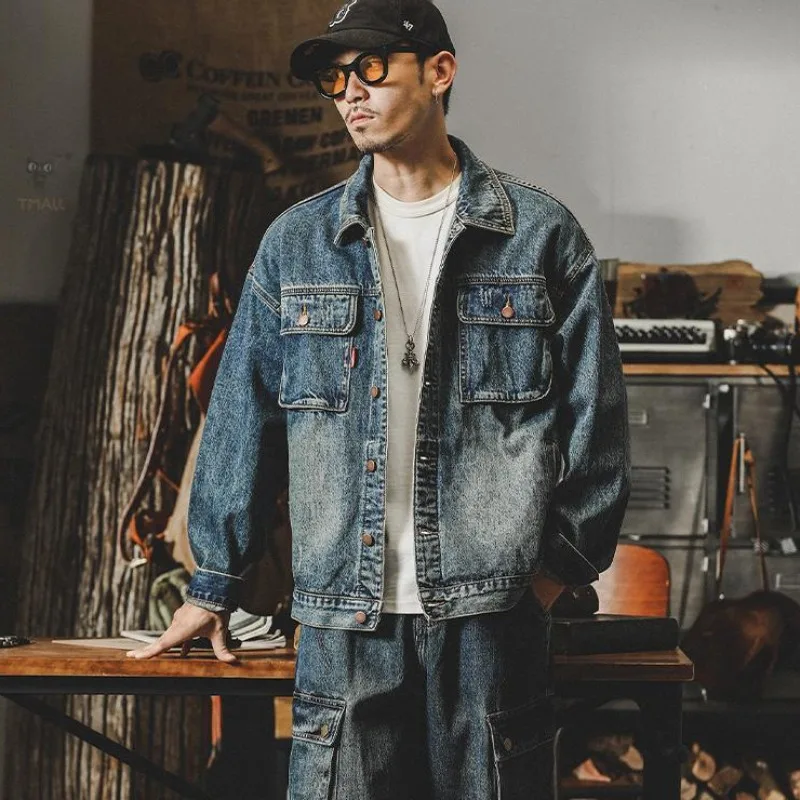 Trendy Loose Denim Jackets Man - Winter Clothing Men Style ulasan dan harga