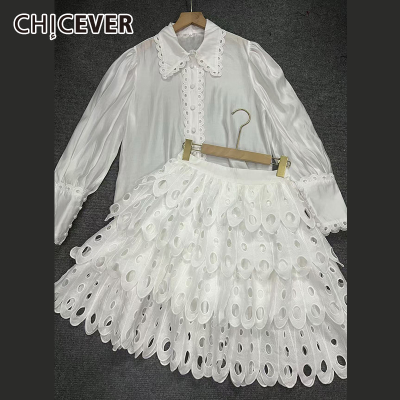 CHICEVER Solid Hollow Out Skir - Winter Clothing Line ulasan dan harga