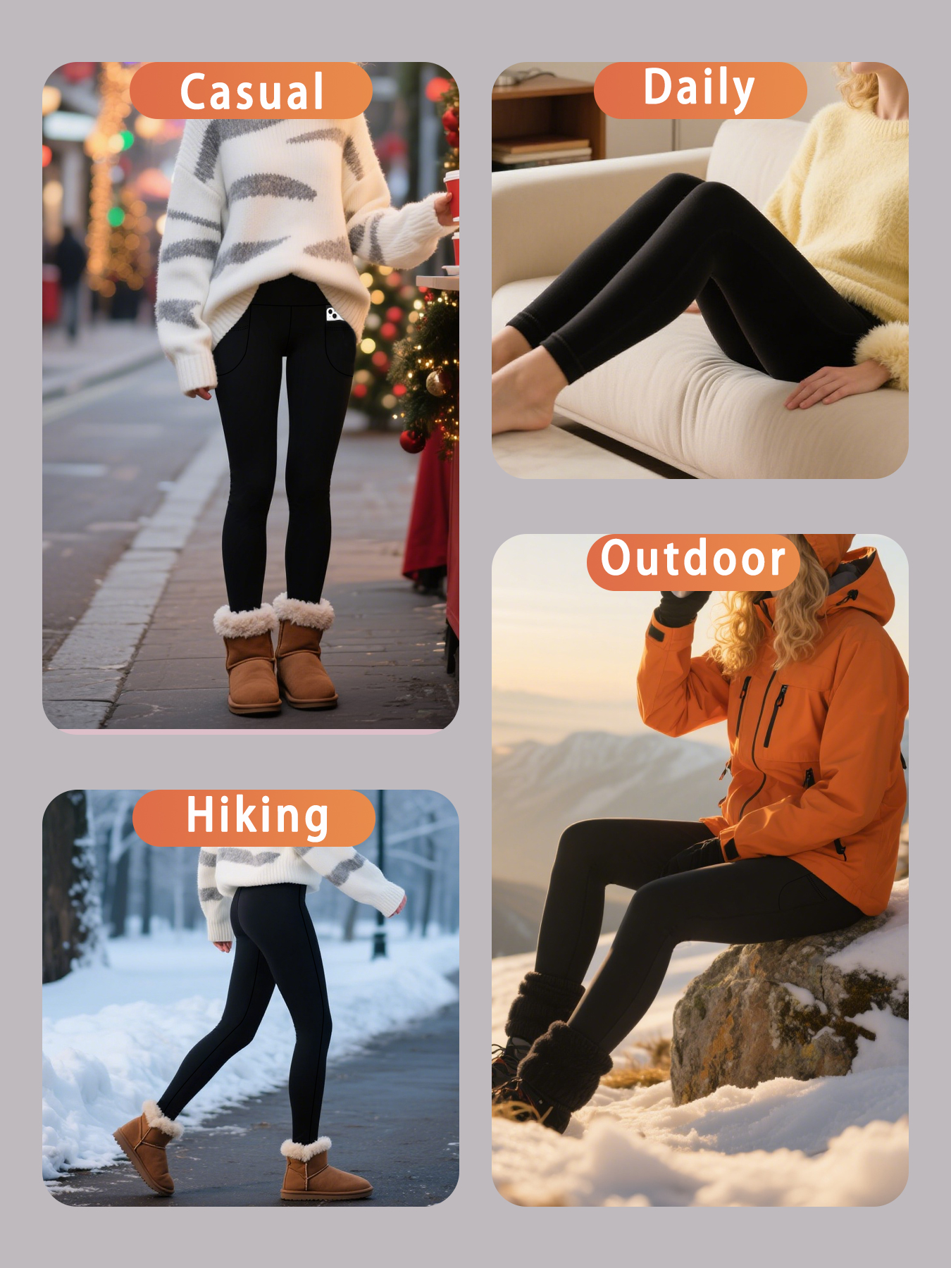 Womens Thermal Fleece Lined Hi - Winter Yoga Clothing ulasan dan harga