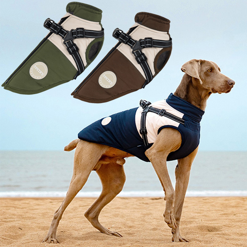 Warm Dog Vest With Built-in Ha - Winter Clothing Line ulasan dan harga