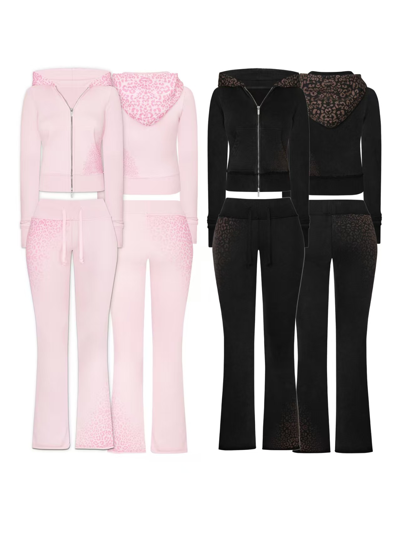 Y2K Leopard Print Fashion Knit - Winter Yoga Clothing ulasan dan harga
