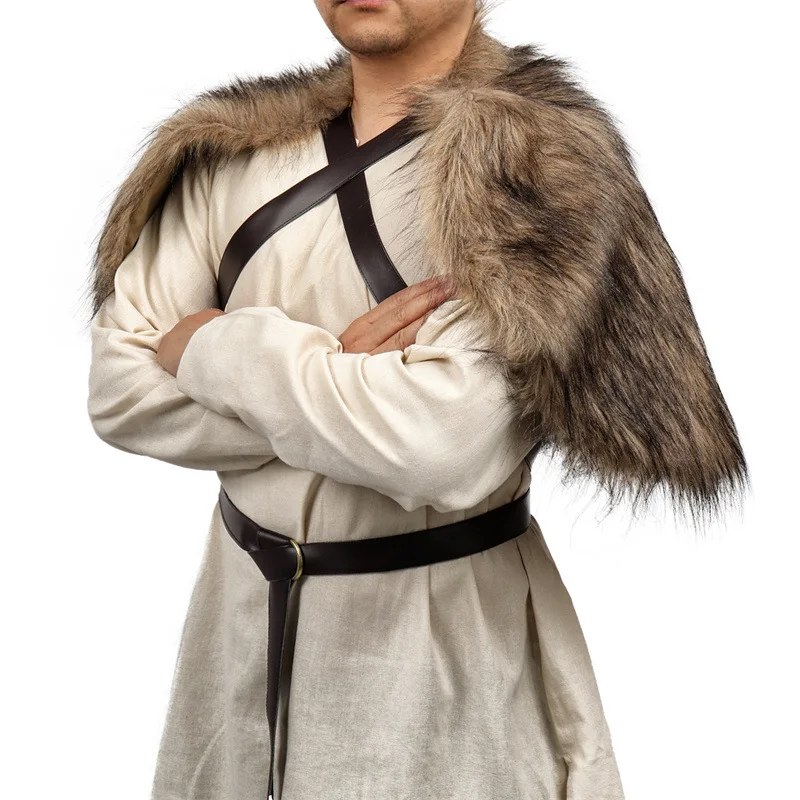 Viking Cloak Faux Fur Collar C - Winter Clothing Usa ulasan dan harga