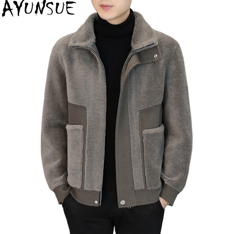 AYUNSUE Winter 100% Wool Coats - Winter Clothing Men Style ulasan dan harga