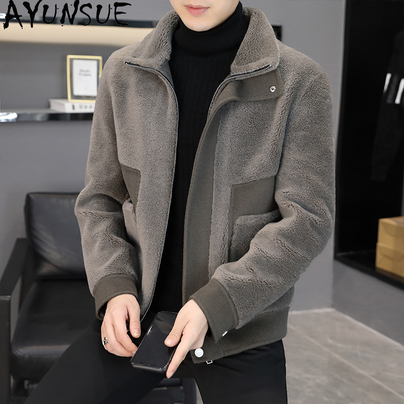 AYUNSUE Winter 100% Wool Coats - Winter Clothing Men Style ulasan dan harga