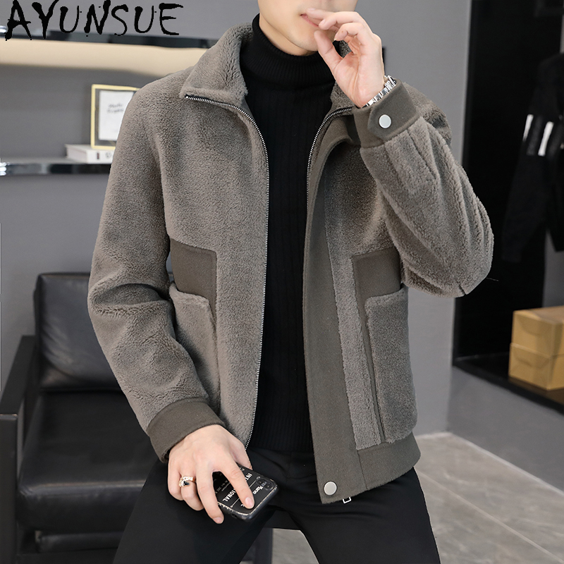 AYUNSUE Winter 100% Wool Coats - Winter Clothing Men Style ulasan dan harga