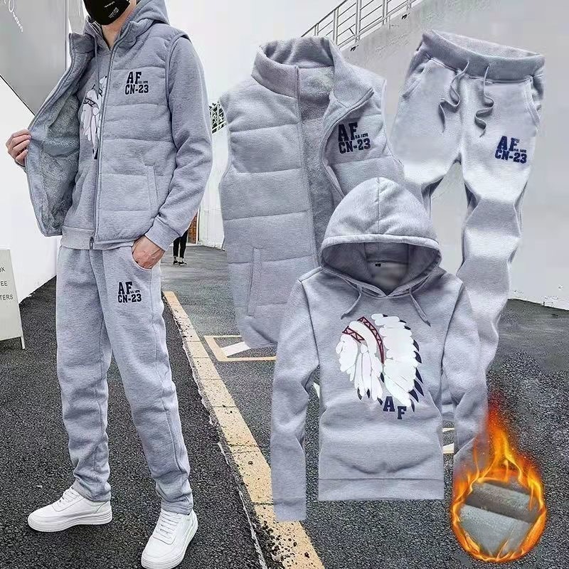 3 Pieces Set Hoodies+Vest+Pant - Winter Clothing Usa ulasan dan harga