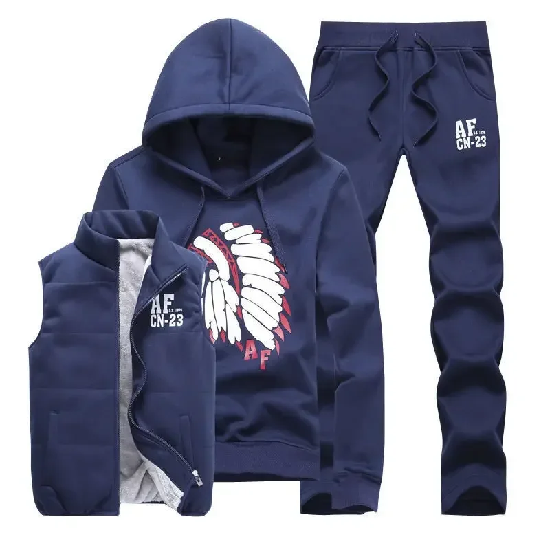 3 Pieces Set Hoodies+Vest+Pant - Winter Clothing Usa ulasan dan harga