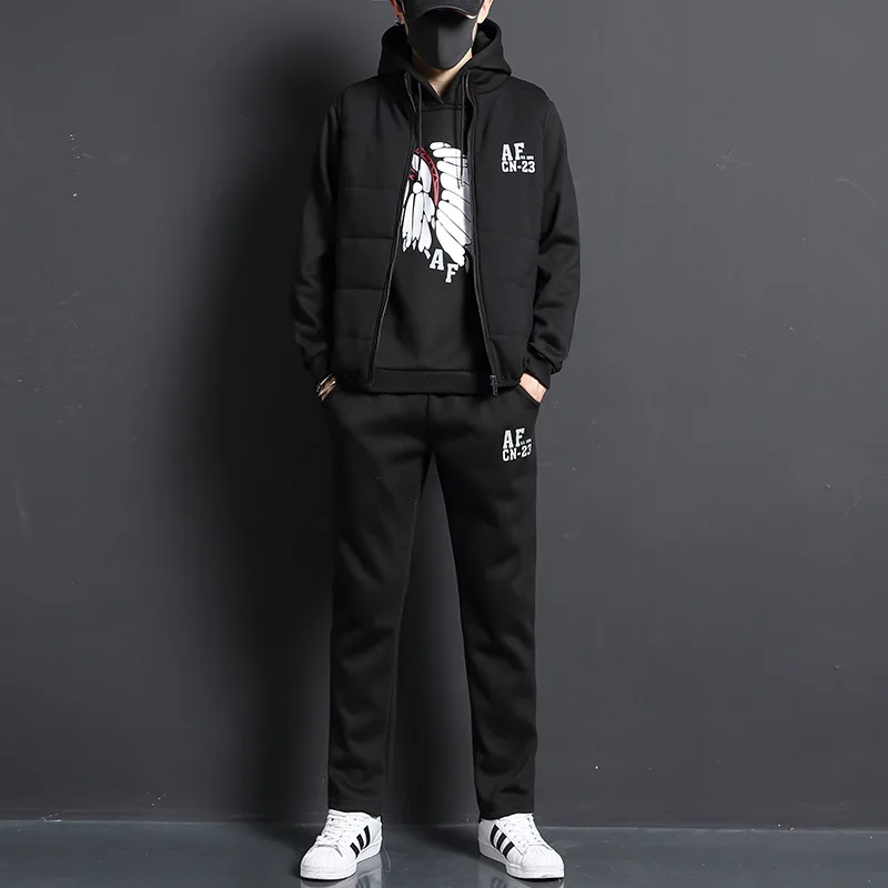 3 Pieces Set Hoodies+Vest+Pant - Winter Clothing Usa ulasan dan harga