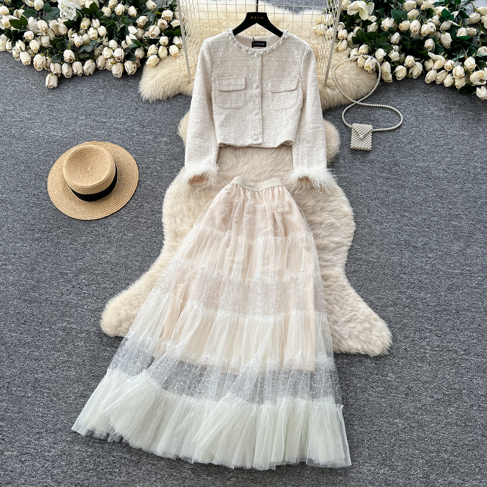 Chic  Vintage Beading mesh Ele - Winter Clothing Line ulasan dan harga