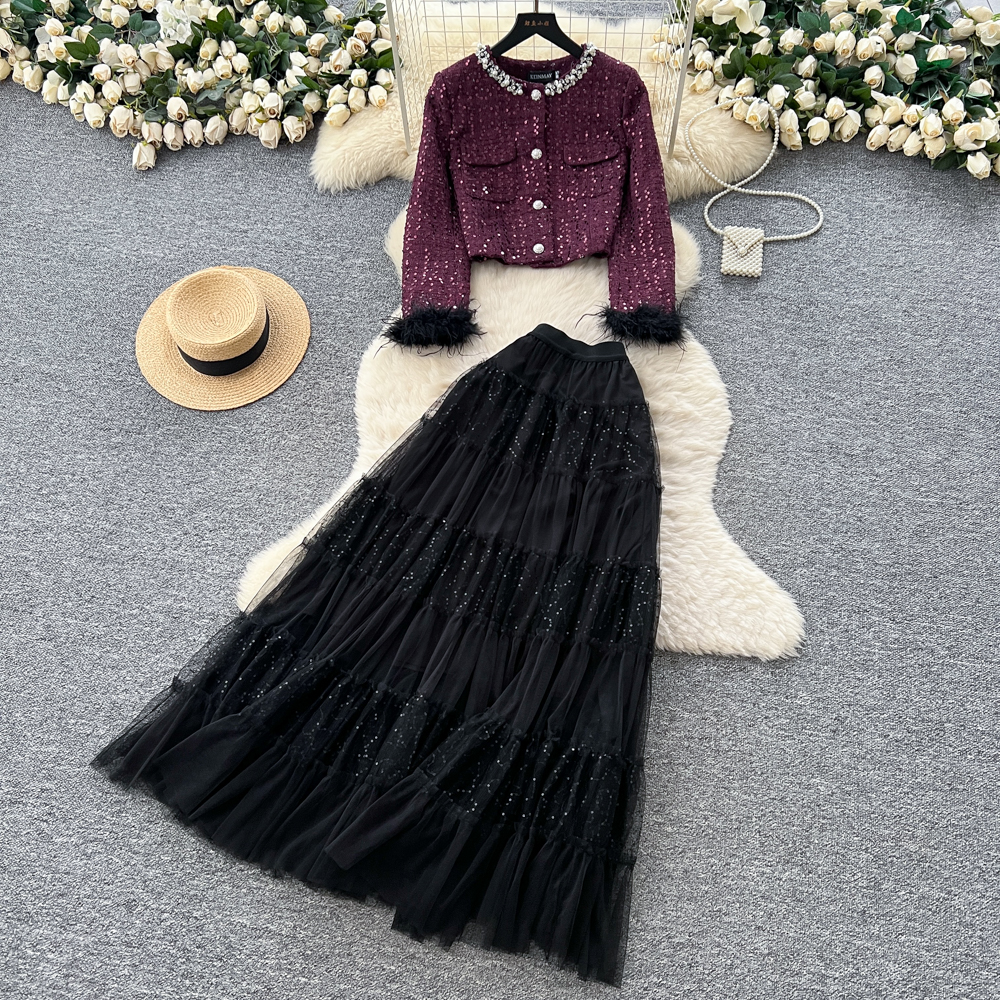 Chic  Vintage Beading mesh Ele - Winter Clothing Line ulasan dan harga