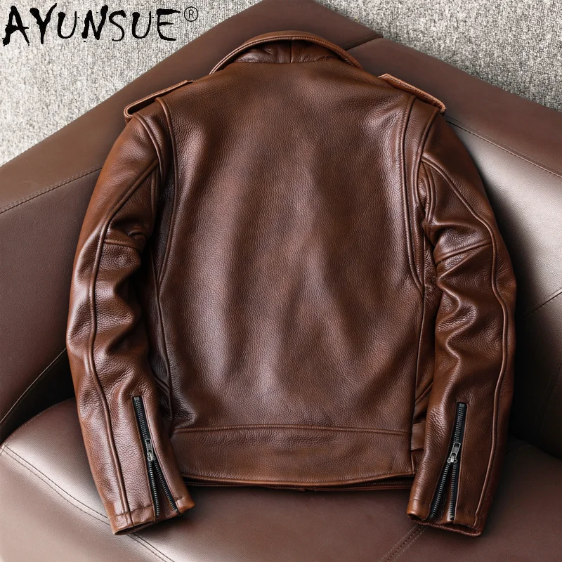 AYUNSUE Genuine Cow Leather Ja - Winter Clothing Men Style ulasan dan harga