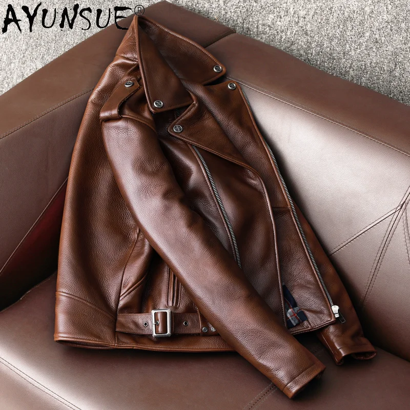 AYUNSUE Genuine Cow Leather Ja - Winter Clothing Men Style ulasan dan harga