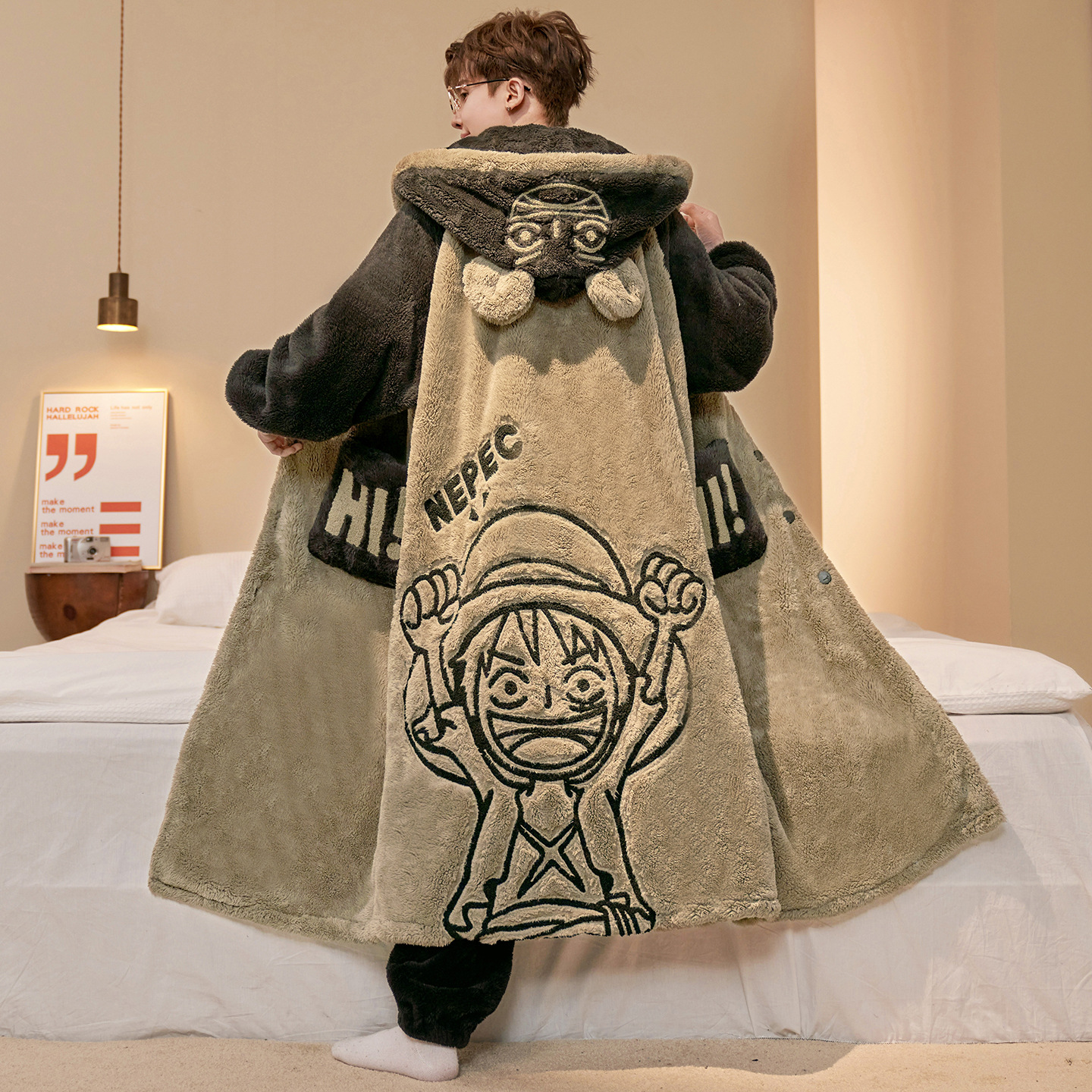 One Piece Luffy Bathrobe Anime - Winter Clothing Men Style ulasan dan harga